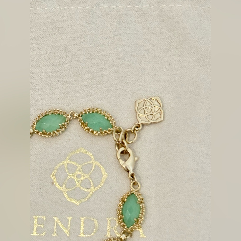 Kendra Scott Jana Bracelet in Gold with mint green stones - Picture 3 of 6